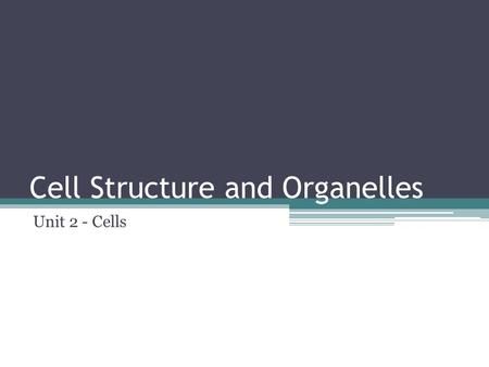 Cell Structure and Organelles Unit 2 - Cells. Cellular Boundaries PAGE 203-204.