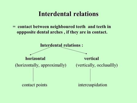 Interdental relations