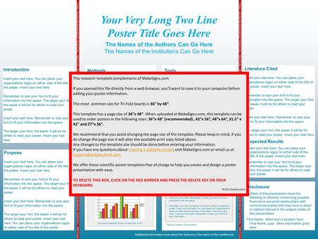 Your Very Long Two Line Poster Title Goes Here The Names of the Authors Can Go Here The Names of the Institutions Can Go Here TRIFOLD AREA – THIS GUIDE.