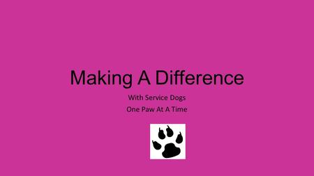Making A Difference With Service Dogs One Paw At A Time.