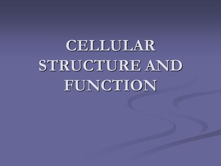 CELLULAR STRUCTURE AND FUNCTION. BIG IDEA Cells are the structural and functional units of all living organisms. Cells are the structural and functional.