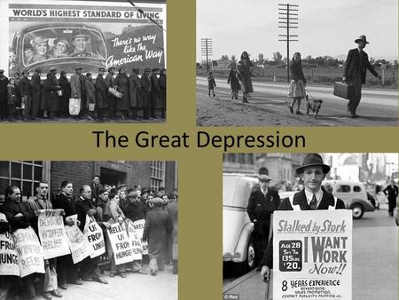 The Great Depression. Post War Declining Economy Post War = Large Debt and Not Enough Jobs Low Pay Workers Demand Higher Pay and Shorter Hours Labor Unions.