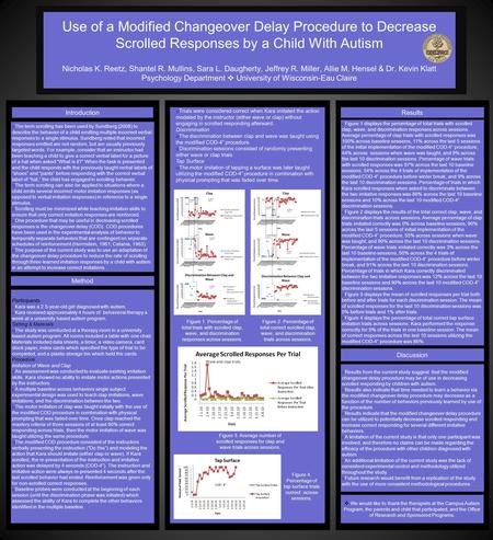 Use of a Modified Changeover Delay Procedure to Decrease Scrolled Responses by a Child With Autism Nicholas K. Reetz, Shantel R. Mullins, Sara L. Daugherty,