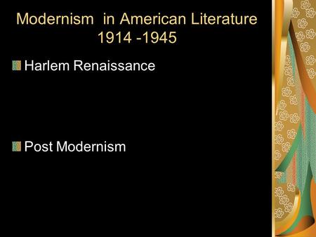 Modernism in American Literature