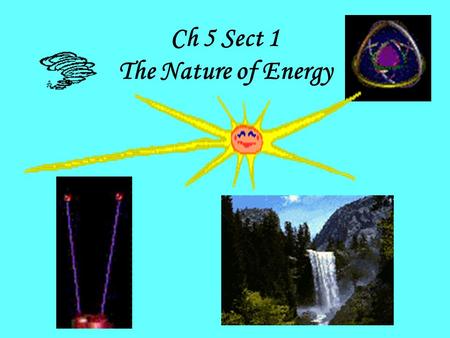 Ch 5 Sect 1 The Nature of Energy. Chapter 5 Section 1 – What You’ll Learn Before you read - write the reading’s objectives in this space: 1 – _________________________________________________________________________________.