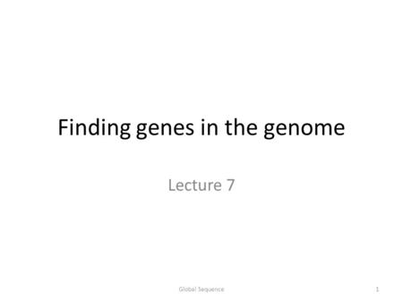 Finding genes in the genome