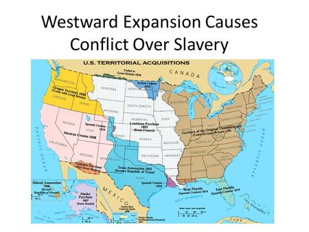 Westward Expansion Causes Conflict Over Slavery. I. The Basic Problem A. NOT the morality of slavery B. NOT slavery in the South.
