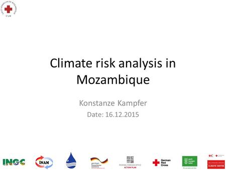 Climate risk analysis in Mozambique Konstanze Kampfer Date: 16.12.2015.