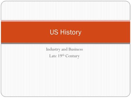 Industry and Business Late 19 th Century US History.