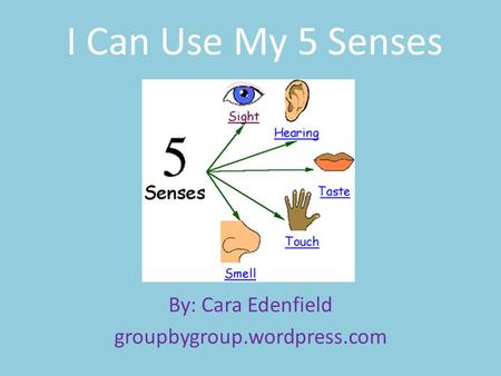 I Can Use My 5 Senses By: Cara Edenfield groupbygroup.wordpress.com.