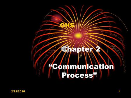 2/21/20161 Chapter 2 “Communication Process” OHS.