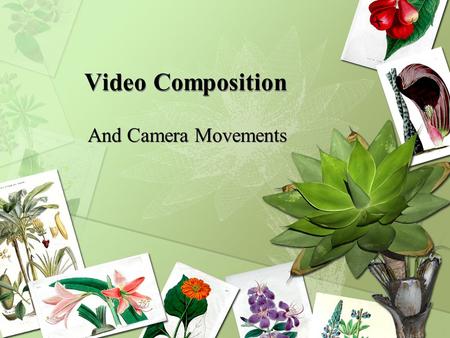 Video Composition And Camera Movements. Composition Long shot (LS) Medium shot (MS) Close up (CU) Universal units of composition.
