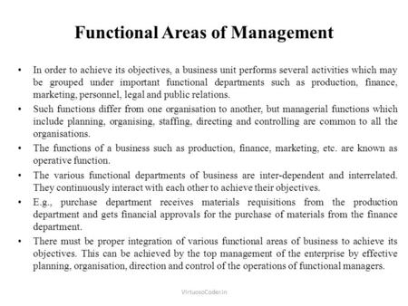 Functional Areas of Management