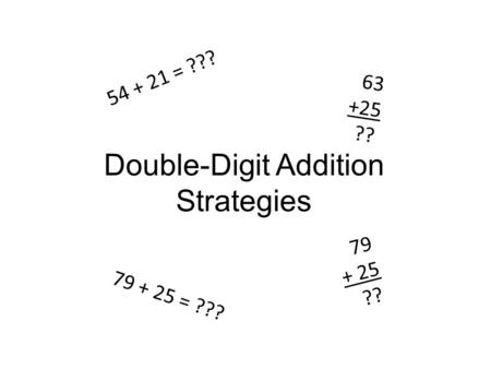 Double-Digit Addition Strategies