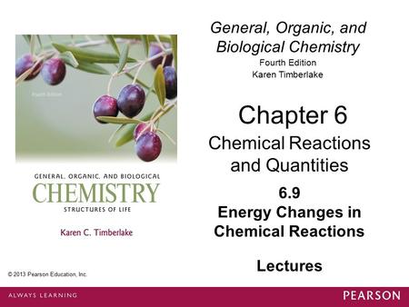 General, Organic, and Biological Chemistry Fourth Edition Karen Timberlake 6.9 Energy Changes in Chemical Reactions Chapter 6 Chemical Reactions and Quantities.