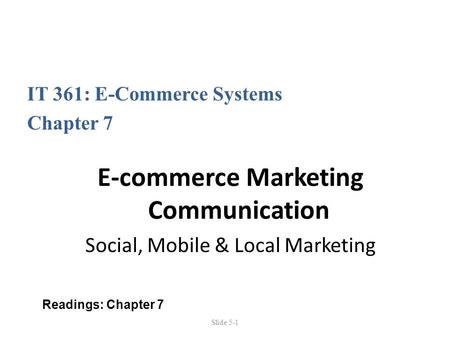 E-commerce Marketing Communication