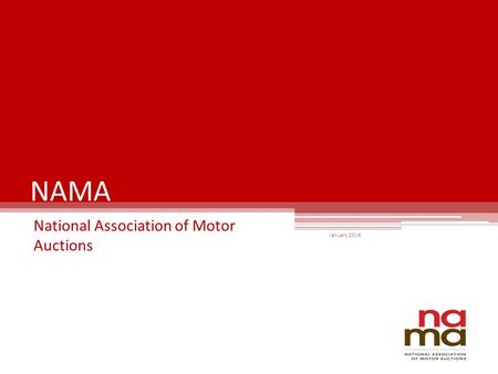 NAMA National Association of Motor Auctions January 2016.