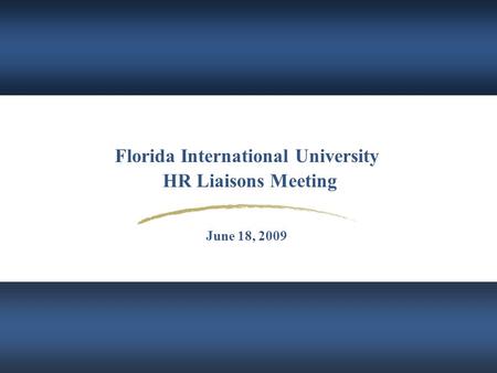 Florida International University HR Liaisons Meeting June 18, 2009.