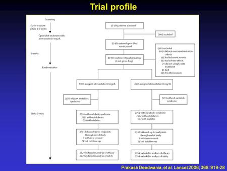 Trial profile Prakash Deedwania, et al. Lancet 2006; 368: 919-28.