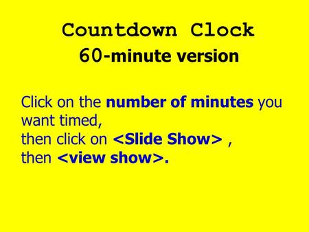 Countdown Clock 60-minute version