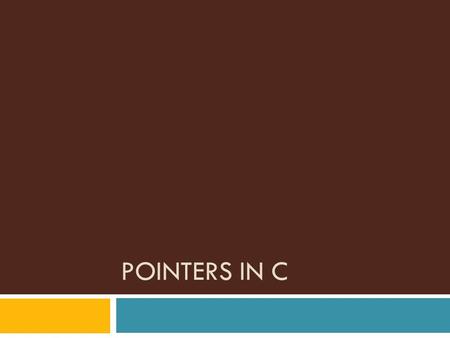 POINTERS IN C. Introduction  A pointer is a variable that holds a memory address  This address is the location of another object (typically another.