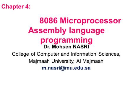 8086 Microprocessor Assembly language programming