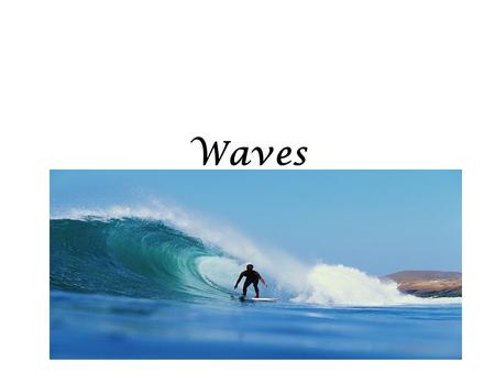 Waves. Important Pts. To Remember The transfer of ENERGY from wind to water makes waves. The waves move, NOT the water.