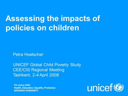 Assessing the impacts of policies on children