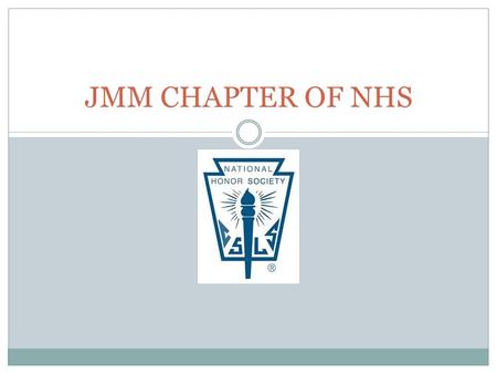 JMM CHAPTER OF NHS. What is NHS? National Association of Secondary School Principals (NAASP) established NHS in 1921 To recognize outstanding high school.