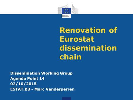 Renovation of Eurostat dissemination chain