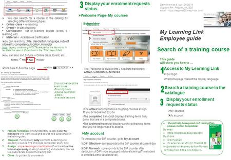 My Learning Link Employee guide This guide will show you how to... Search of a training course Access to My Learning Link  Tool login  Welcome page /