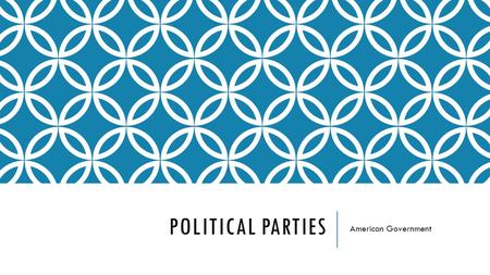POLITICAL PARTIES American Government. POLITICS Politics is the academic study of government and the state  It looks at who gets what, when, how, and.