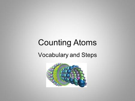 Counting Atoms Vocabulary and Steps.