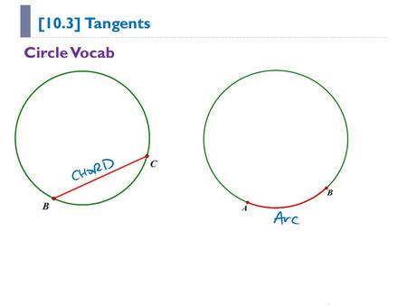 [10.3] Tangents Circle Vocab. [10.3] Tangents Circle Vocab.