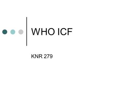 WHO ICF KNR 279.