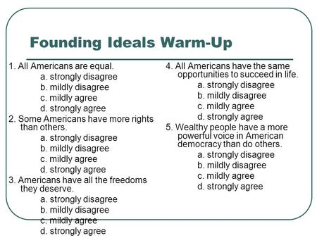 Founding Ideals Warm-Up