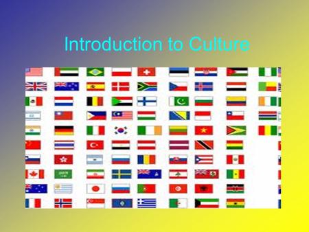 Introduction to Culture. CULTURE What do you think it is?