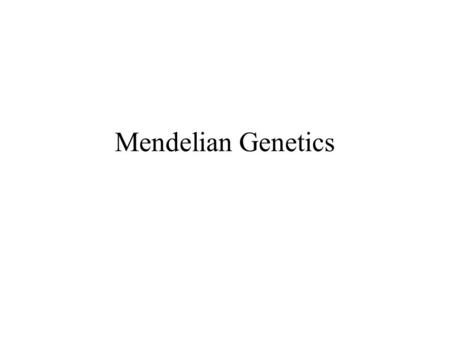 Mendelian Genetics. Gregor Mendel 1822 -a monk that taught natural science to high-schoolers - interested in how traits are passed on -Bred snow pea plants.