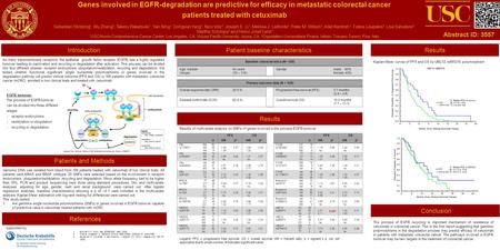 IntroductionPatient baseline characteristics Conclusion The process of EGFR recycling is important mechanism of resistance of cetuximab in colorectal cancer.