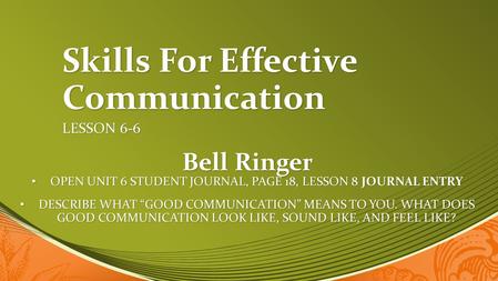 Skills For Effective Communication