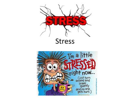 Stress. Stress – the process by which we perceive and respond to certain events, called stressors, that we appraise as threatening or challenging Can.