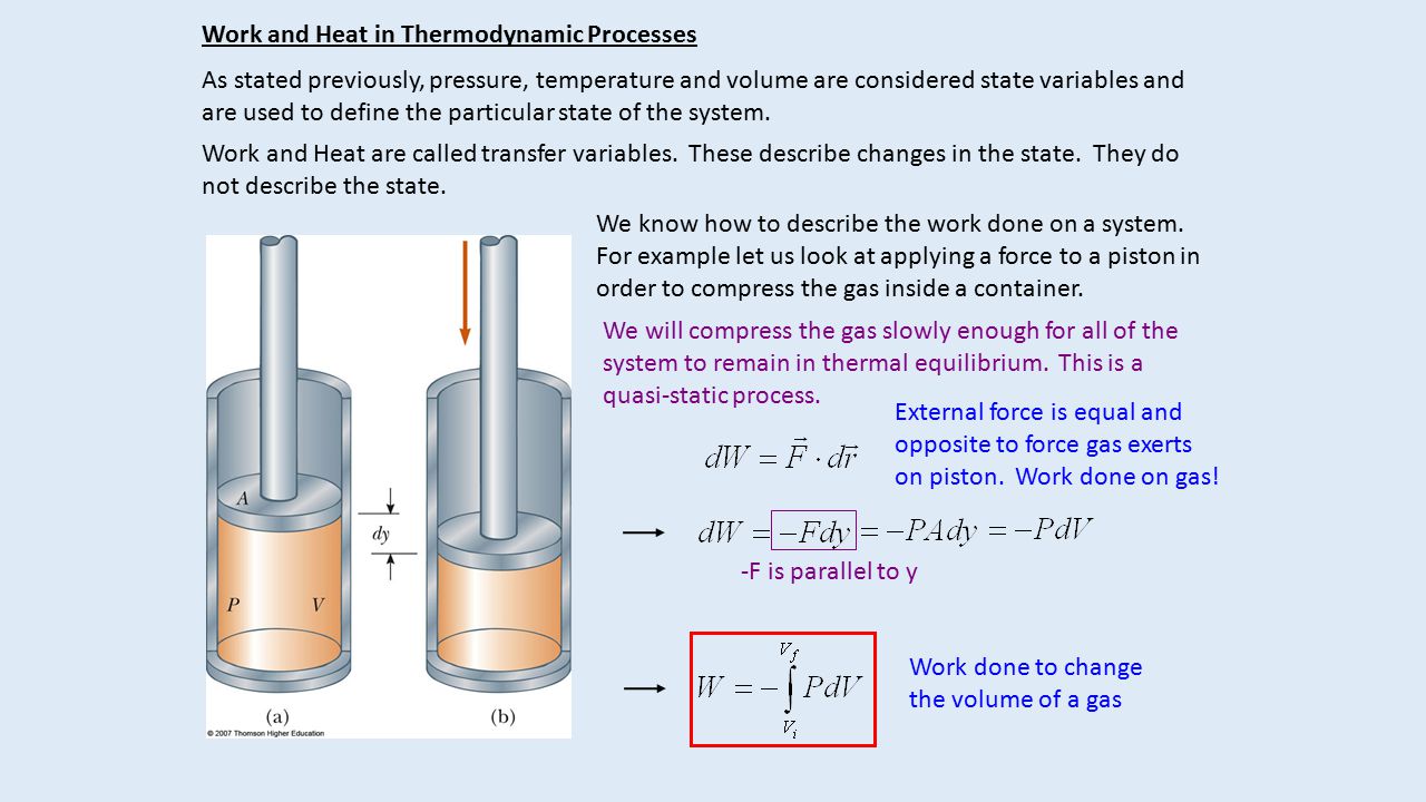 Work and Heat in Thermodynamic Processes - ppt video online download