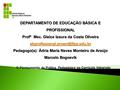 O Planejamento da Prática Pedagógica no Currículo Integrado DEPARTAMENTO DE EDUCAÇÃO BÁSICA E PROFISSIONAL Profª Msc. Gleice Izaura da Costa Oliveira