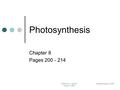 Updated August 1, 2004Created by C. Ippolito August 1, 2004 Photosynthesis Chapter 8 Pages 200 - 214.