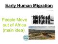 Early Human Migration People Move out of Africa (main idea) Olduvai Gorge.
