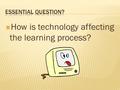  How is technology affecting the learning process?