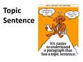 Topic Sentence. What’s a topic sentence?  the ‘focus’ sentence of a paragraph.