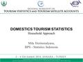 DOMESTICS TOURISM STATISTICS Household Approach Mila Hertinmalyana, BPS - Statistics Indonesia.