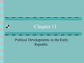 Political Developments in the Early Republic