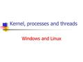 Kernel, processes and threads Windows and Linux. Windows Architecture Operating system design Modified microkernel Layered Components HAL Interacts with.
